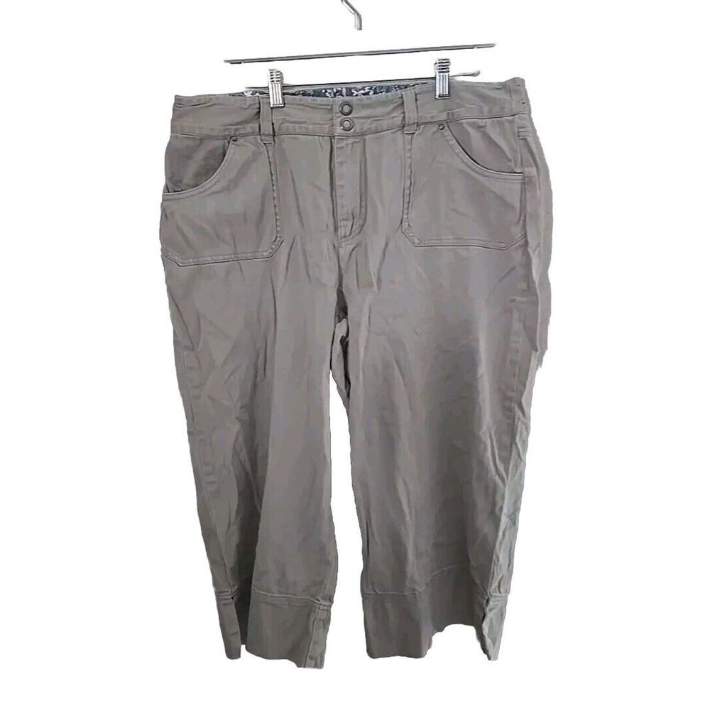 Christopher & Banks Tan Chino Straight Leg High Rise Capri Pants Womans Size 16